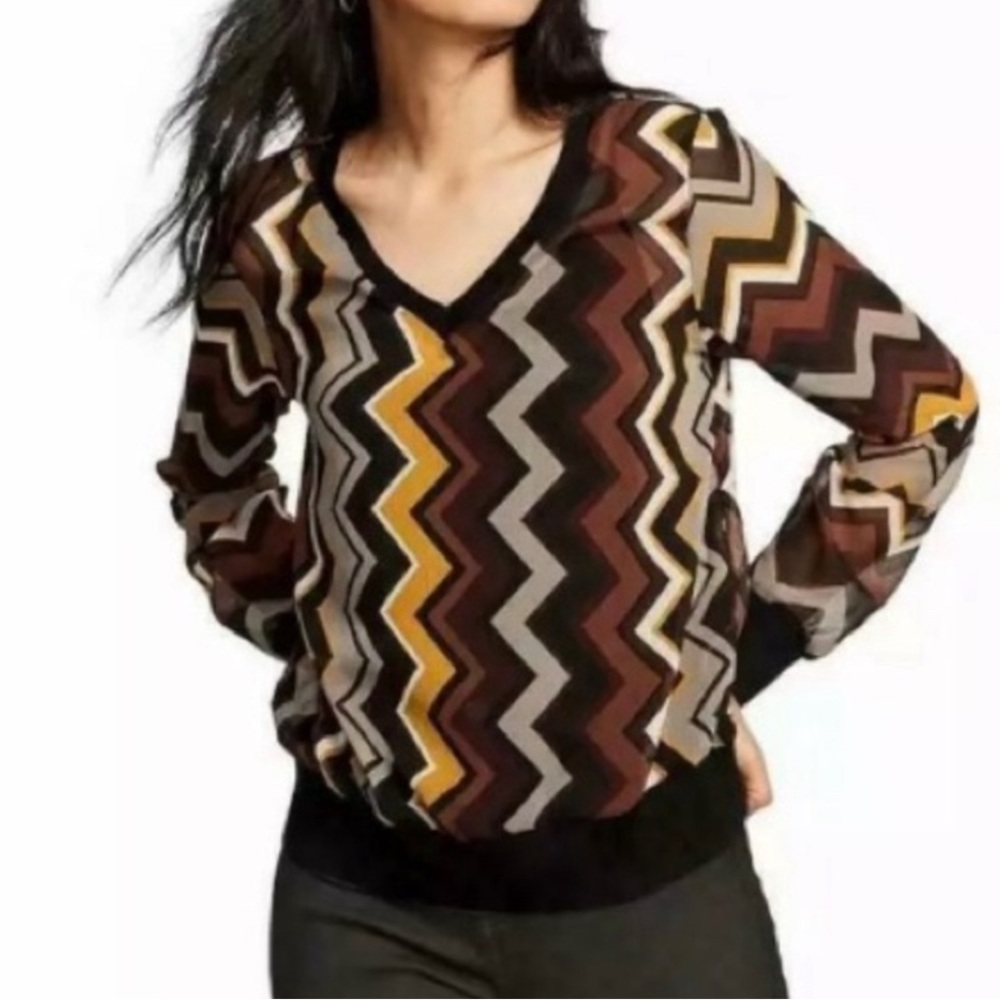 Missoni For Target Brown Chiffon Blouse